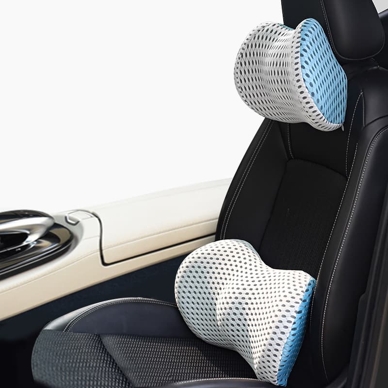 Memory Foam Car Headrest Lumbar Support Set for Interior Parts